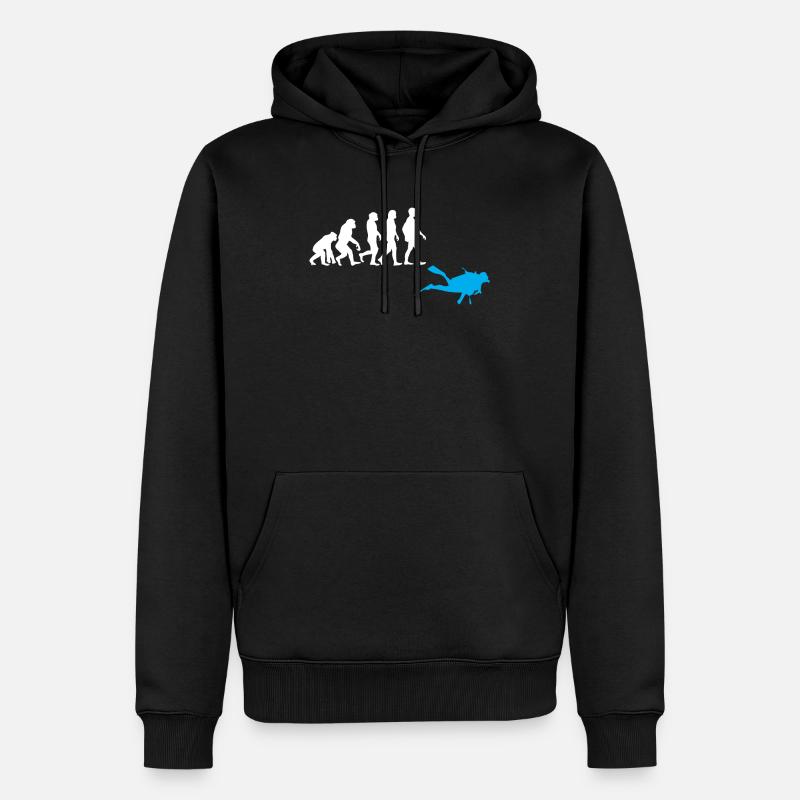 Tauchen Evolution - Männer Premium Bio Hoodie - Schwarz