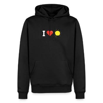 Sommer Liebe - Männer Premium Bio Hoodie - Schwarz - Vorne - Nico (187cm)