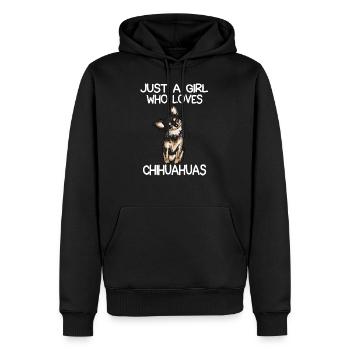 Juste une fille qui aime chihuahuas - Sweat à capuche Premium bio Homme - noir - Devant - Nico (187cm)
