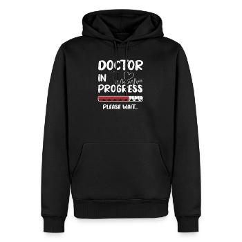 Étudiant en médecine Futur médecin Études de médecine - Sweat à capuche Premium bio Homme - noir - Devant - Nico (187cm)