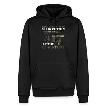 Romantic Walks The Gun Store For Gun Or Ammo Lover - Männer Premium Bio Hoodie - Schwarz - Vorne - Nico (187cm)