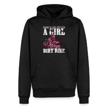 Braap Girl ne sous-estime jamais l'amant de moto - Sweat à capuche Premium bio Homme - noir - Devant - Nico (187cm)