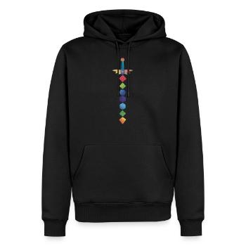 Polyhedral Dice Sword Fantasy Role-Playing Game - Männer Premium Bio Hoodie - Schwarz - Vorne - Nico (187cm)