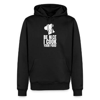 Be Nice I Cook Your Food - Funny Chef - Männer Premium Bio Hoodie - Schwarz - Vorne - Nico (187cm)