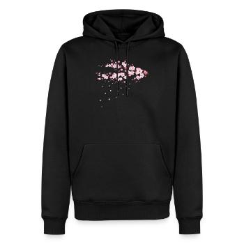 Aesthetic Japan Sakura Fleur de cerisier japonaise - Sweat à capuche Premium bio Homme - noir - Devant - Nico (187cm)