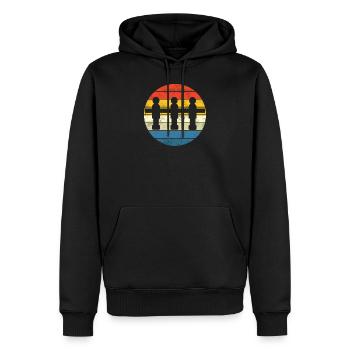 Geschenkidee Tischfussball Kicker Design - Männer Premium Bio Hoodie - Schwarz - Vorne - Nico (187cm)