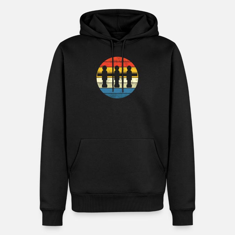 Geschenkidee Tischfussball Kicker Design - Männer Premium Bio Hoodie - Schwarz