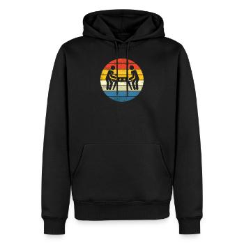 Geschenkidee Tischfussball Kicker Design - Männer Premium Bio Hoodie - Schwarz - Vorne - Nico (187cm)