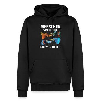 Menschen Fische Guppy Aquarium - Männer Premium Bio Hoodie - Schwarz - Vorne - Nico (187cm)