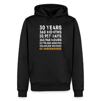30th Birthday Shirt, 30 Year Old Birthday Gift - Männer Premium Bio Hoodie - Schwarz - Vorne - Nico (187cm)