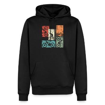 Ebike Cyclisme Retro E Vélo Vélo Batterie Vélo - Sweat à capuche Premium bio Homme - noir - Devant - Nico (187cm)