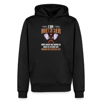 Metzger Metzgerei Fleischer - Männer Premium Bio Hoodie - Schwarz - Vorne - Nico (187cm)