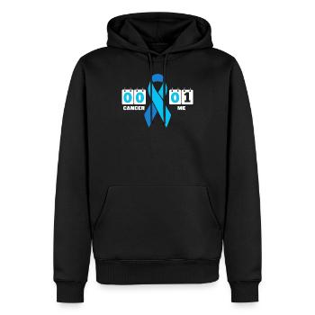 Krebs 0 me 01 hellblaues Band Prostatakrebs - Männer Premium Bio Hoodie - Schwarz - Vorne - Nico (187cm)