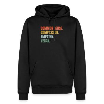 Go Vegan - Be Kind - Planet Earth Day - Vegetarian - Männer Premium Bio Hoodie - Schwarz - Vorne - Nico (187cm)