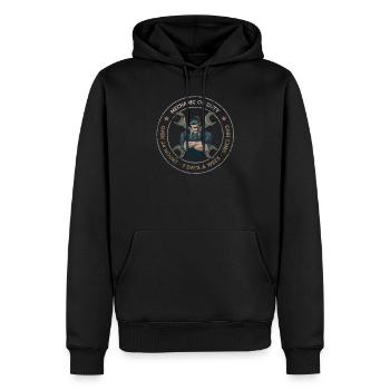 Mechanic on duty Kfz Mechaniker Werkstatt - Männer Premium Bio Hoodie - Schwarz - Vorne - Nico (187cm)
