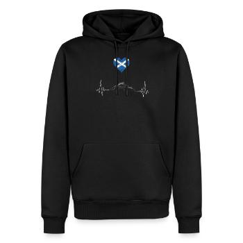 Ecosse Amour - Sweat à capuche Premium bio Homme - noir - Devant - Nico (187cm)