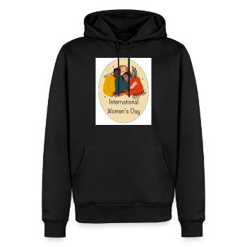 International Womes Day - Men’s Premium Organic Hoodie - black - Front - Nico (187cm)