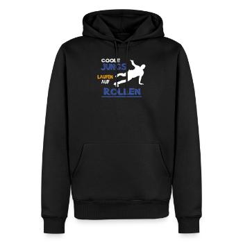 Rollschuh fahren Spruch coole Jungs - Männer Premium Bio Hoodie - Schwarz - Vorne - Nico (187cm)