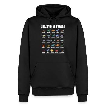 Dinosaur Alphabet - Types Of Dinosaurs - Dino - Sweat à capuche Premium bio Homme - noir - Devant - Nico (187cm)