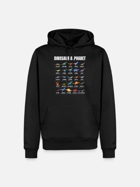Dinosaur alfabet - typer af dinosaurer - Dino - Herre Premium økologisk hoodie - sort