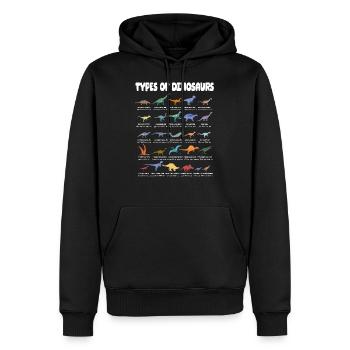 Types Of Dinosaurs Dino Identification - Cute - Sweat à capuche Premium bio Homme - noir - Devant - Nico (187cm)