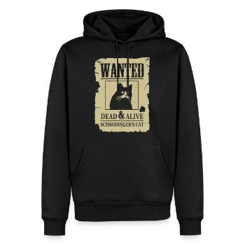 Lustige Katze, gesucht tote und lebendige Schrodinger Katze - Männer Premium Bio Hoodie - Schwarz - Vorne - Nico (187cm)