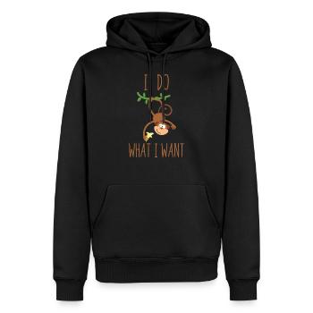 Tout sauf des singes - Sweat à capuche Premium bio Homme - noir - Devant - Nico (187cm)