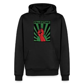 Palestine Liberté libre Liberté Gaza - Sweat à capuche Premium bio Homme - noir - Devant - Nico (187cm)