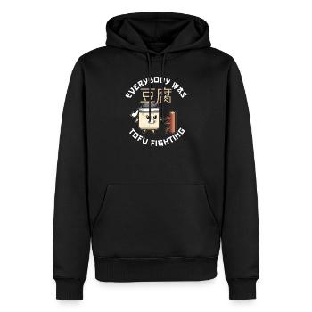 Tofu Combats Drôles Végétaliens environnement Amour végétalien - Sweat à capuche Premium bio Homme - noir - Devant - Nico (187cm)