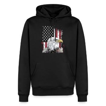 Independence Eagle American Flag Eagle - Men’s Premium Organic Hoodie - black - Front - Nico (187cm)