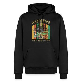 Jardin jardin jardinier Jardinage - Sweat à capuche Premium bio Homme - noir - Devant - Nico (187cm)