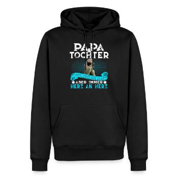 Papa Vater Sohn Tochter Mama Idee Geschenk Spruch - Männer Premium Bio Hoodie - Schwarz - Vorne - Nico (187cm)