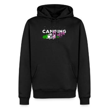 Lustige Camping Sprüche Camping Queen Outdoor - Männer Premium Bio Hoodie - Schwarz - Vorne - Nico (187cm)