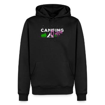 Lustige Camping Sprüche Camping Queen Outdoor - Männer Premium Bio Hoodie - Schwarz - Vorne - Nico (187cm)
