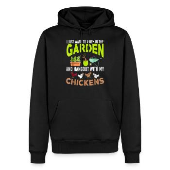 Jardin jardin jardinier Jardinage - Sweat à capuche Premium bio Homme - noir - Devant - Nico (187cm)