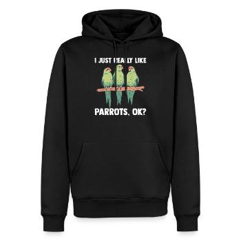 Papageien - Männer Premium Bio Hoodie - Schwarz - Vorne - Nico (187cm)