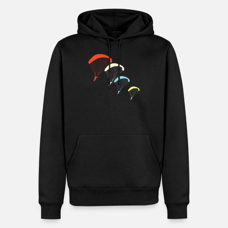 Synchrones Gleitschirmfliegen - Männer Premium Bio Hoodie - Schwarz