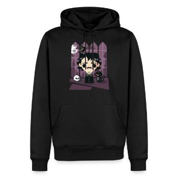 Ein damned Poe-t es Haus - Männer Premium Bio Hoodie - Schwarz - Vorne - Nico (187cm)