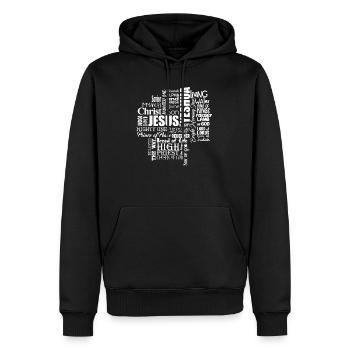 Jésus - Sweat à capuche Premium bio Homme - noir - Devant - Nico (187cm)