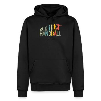 Lstiges Handball Design Evolution - Männer Premium Bio Hoodie - Schwarz - Vorne - Nico (187cm)