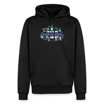 Jardin jardin jardinier Jardinage - Sweat à capuche Premium bio Homme - noir - Devant - Nico (187cm)