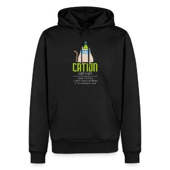 Cation Science Cat Pawsitive Chemistry Teacher - Men’s Premium Organic Hoodie - black - Front - Nico (187cm)