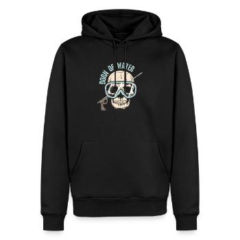 Speargun Spearfishing Skull Freediver - Männer Premium Bio Hoodie - Schwarz - Vorne - Nico (187cm)