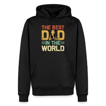 Bester Vater der Welt - Männer Premium Bio Hoodie - Schwarz - Vorne - Nico (187cm)