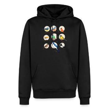 Gartenvögel, Vögel, Meisen, - Männer Premium Bio Hoodie - Schwarz - Vorne - Nico (187cm)