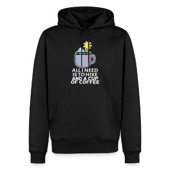 Kaffee Berg Berge Wandern - Männer Premium Bio Hoodie - Schwarz - Vorne - Nico (187cm)