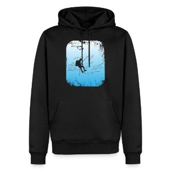 Canyoning - Sweat à capuche Premium bio Homme - noir - Devant - Nico (187cm)