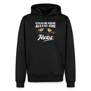 Ich habe mehr als nur eine Meise - Männer Premium Bio Hoodie - Schwarz - Vorne - Nico (187cm)