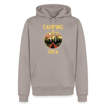 2021 Camping Crew Familie Camper Road Trip Matching - Männer Premium Bio Hoodie - Taupe - Vorne - Nico (187cm)