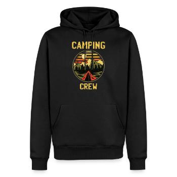 Jumelage camping crew family camper road trip 2021 - Sweat à capuche Premium bio Homme - noir - Devant - Nico (187cm)